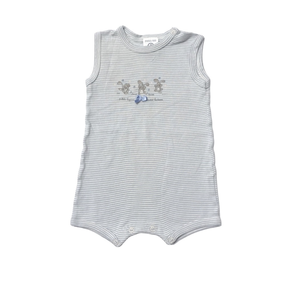 🆕 Petit Bateau Blue Stripe Bunny Romper